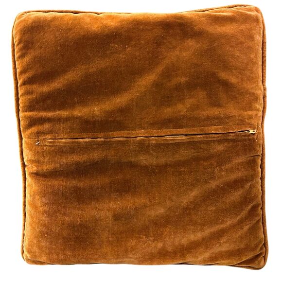 Set of Vintage Throw Pillows Square Floral Tapestry Round Crochet Sequin 1970s - Picture 9 of 11